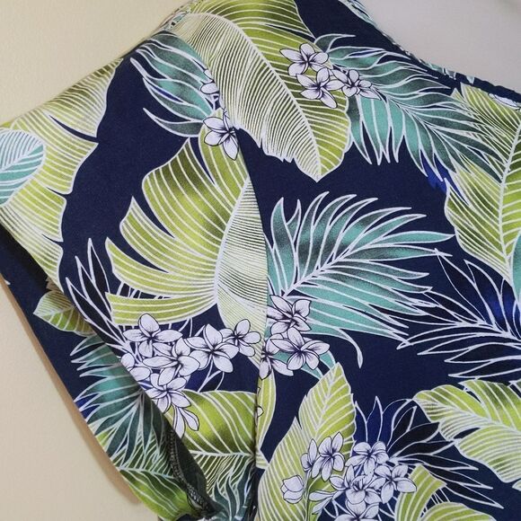 Panama Jack Linen Top Matching Pant Set Tropical Palm Size 3X Resortwear Coastal - Picture 4 of 16